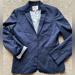 Brooks Brothers blue pint stripe wool blend blazer size 6